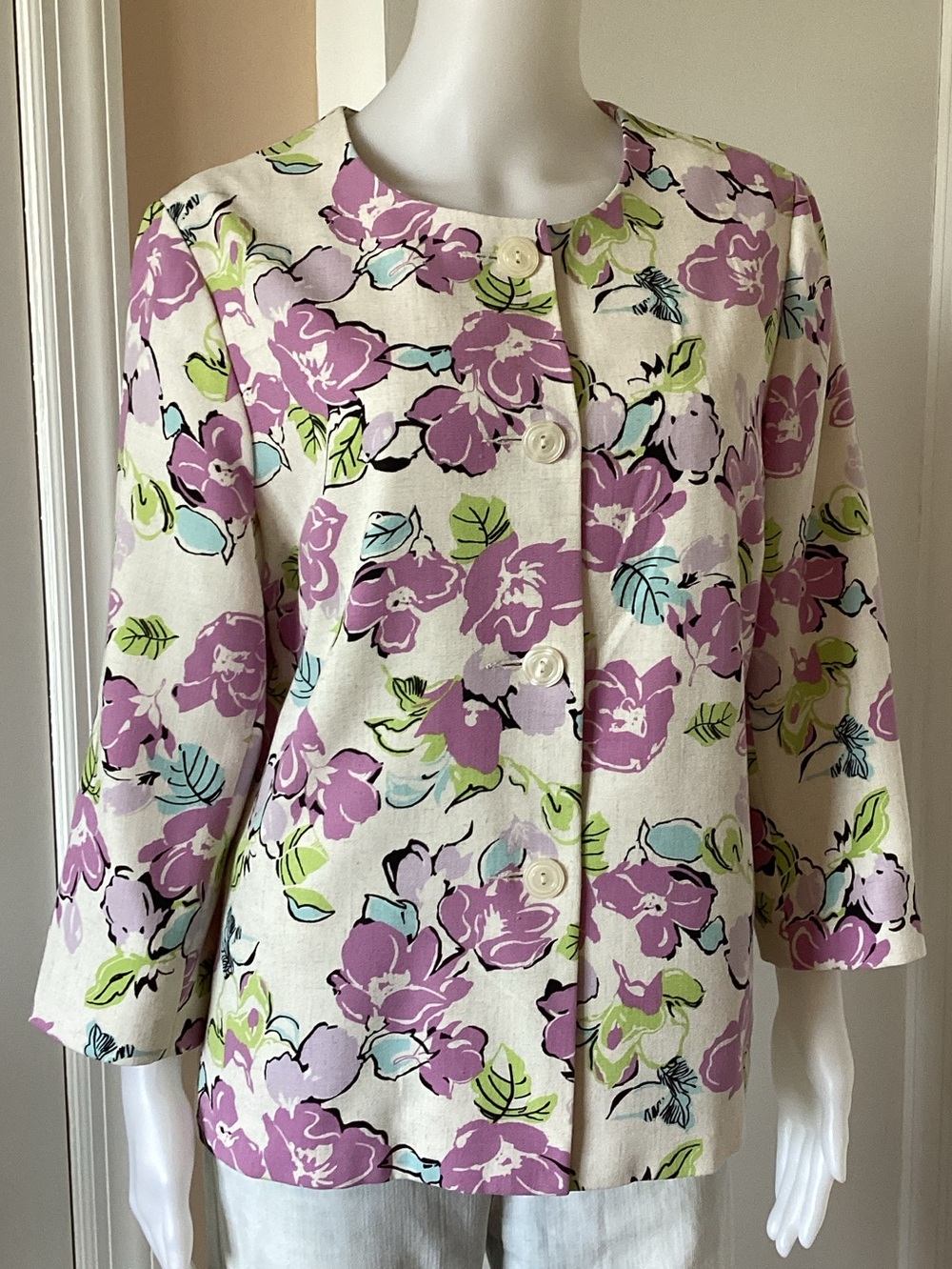 Sag Harbor Lavender and Mint Floral Jacket